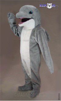 Grey Dolphin Mascot Costume 37319
