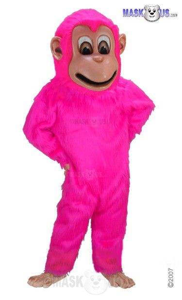 Pink Monkey, Deluxe Adult Size Monkey Mascot Costume - T0184