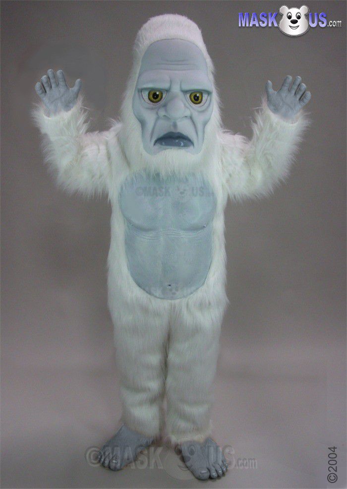 BIGGYMONKEY™ Big Furry Giant White Yeti Mascot Costume